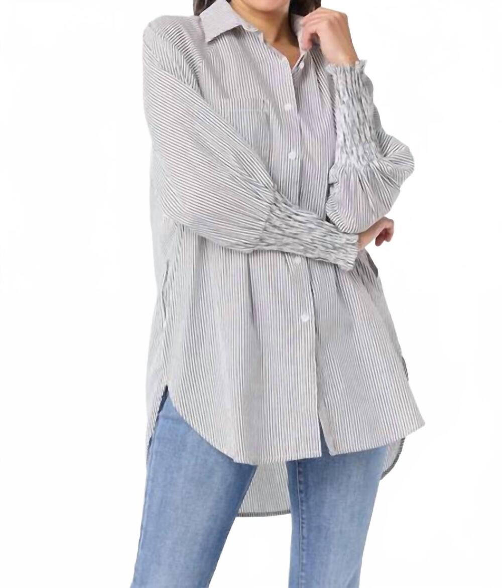 NEW COCO + CARMEN tianna striped tunic top in black/white